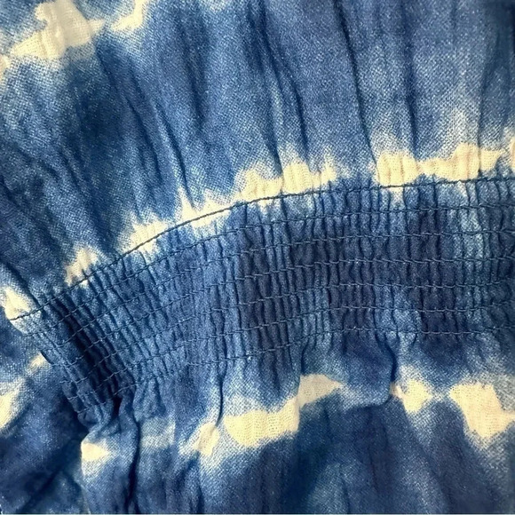 Mud Pie Girls Beach Swimsuit Cover Up Blue Tie Dye with Pom Poms Sz 2T-3T NWT - Picture 4 of 8